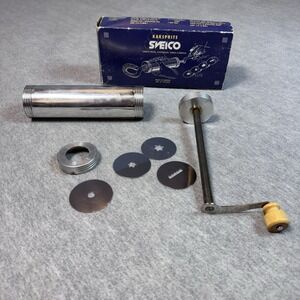 SVEICO Metal Cookie Press Wooden Crank Handle Made in Sweden Vintage
